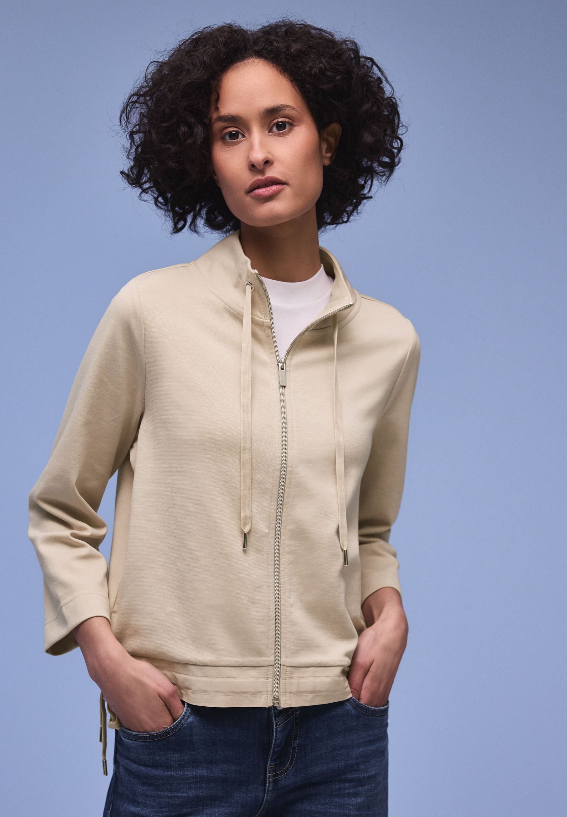 Felpa garzata con zip - STREET ONE