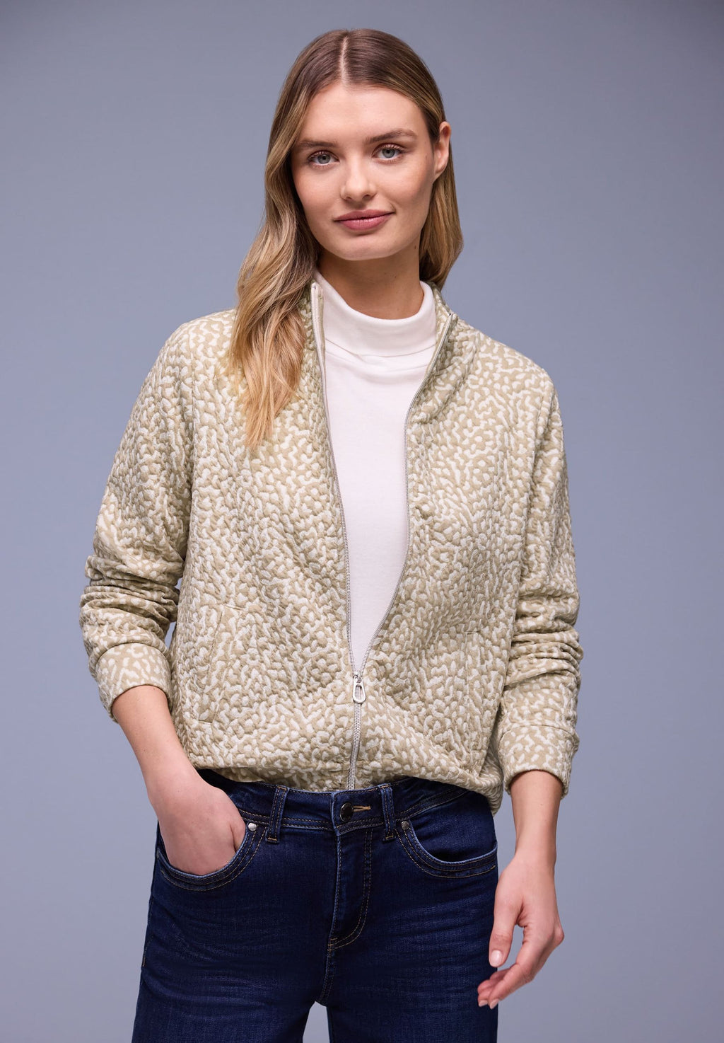 Felpa garzata con zip - STREET ONE