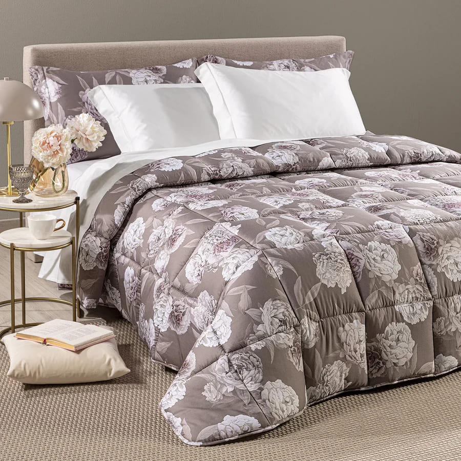 Trapunta In Raso Di Cotone Rosa Bianca - CALEFFI