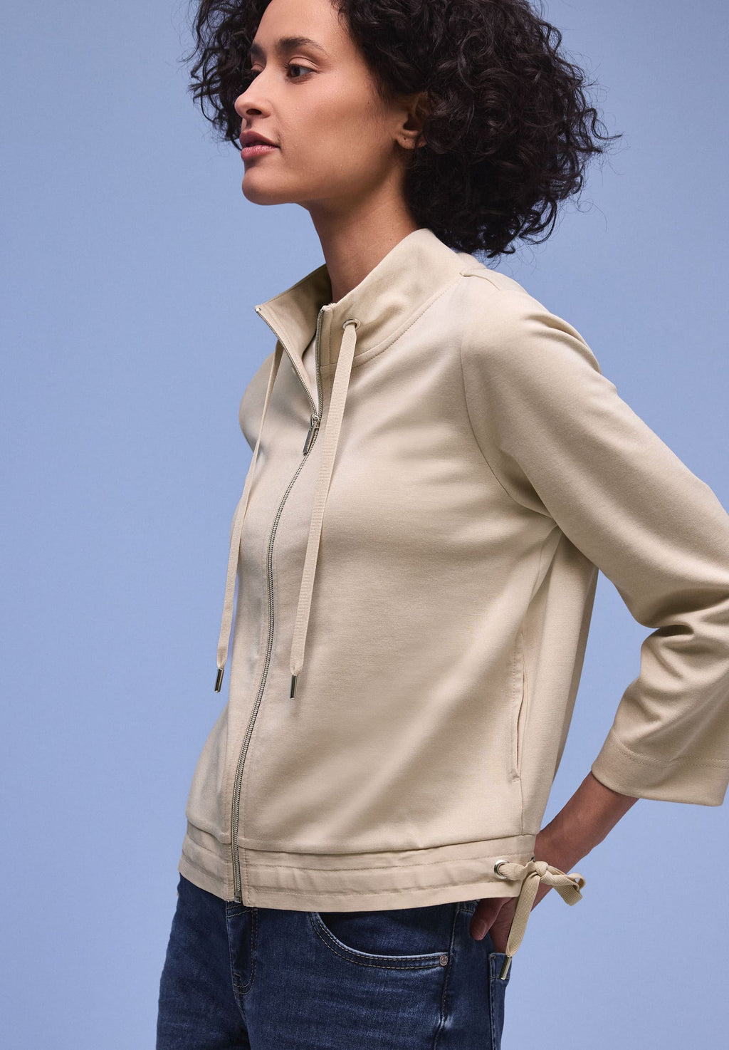 Felpa garzata con zip - STREET ONE