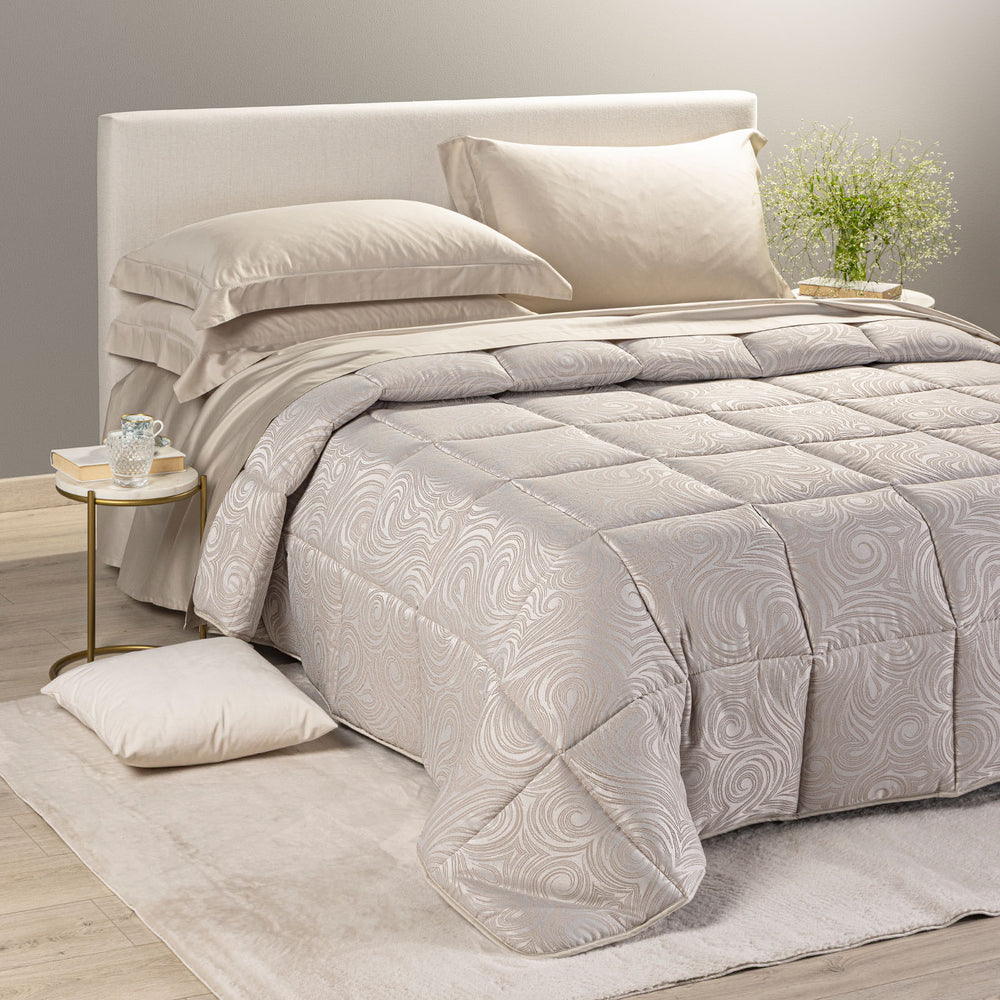 Trapunta in Raso Jacquard Silver  - CALEFFI