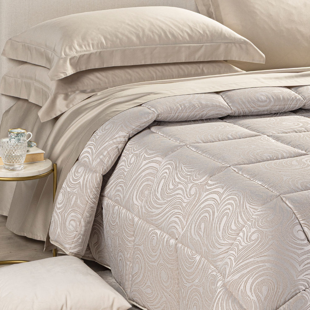 Trapunta in Raso Jacquard Silver  - CALEFFI