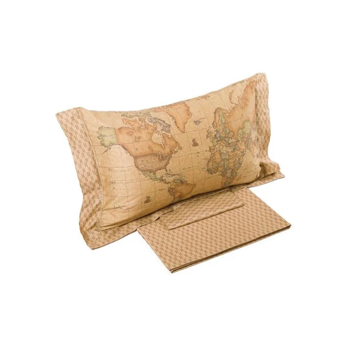 Completo Lenzuola In Raso Di Cotone Geo Classic 1A CLASSE - CALEFFI