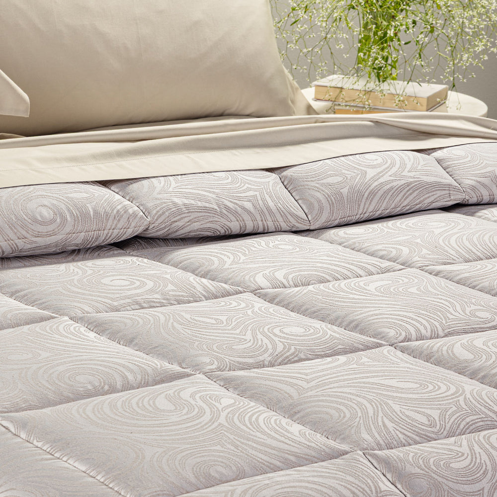 Trapunta in Raso Jacquard Silver  - CALEFFI