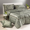 Trapunta in Raso di Cotone Geo Tartan Green 1A CLASSE - CALEFFI
