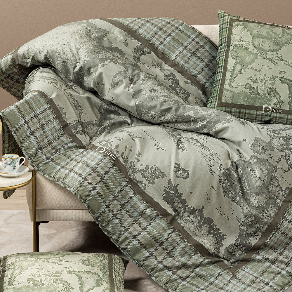 Plaid in Raso di Cotone Geo Tartan 1A CLASSE - CALEFFI