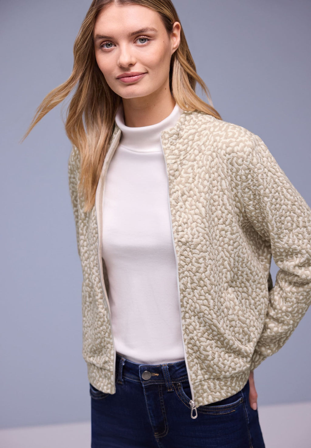 Felpa garzata con zip - STREET ONE