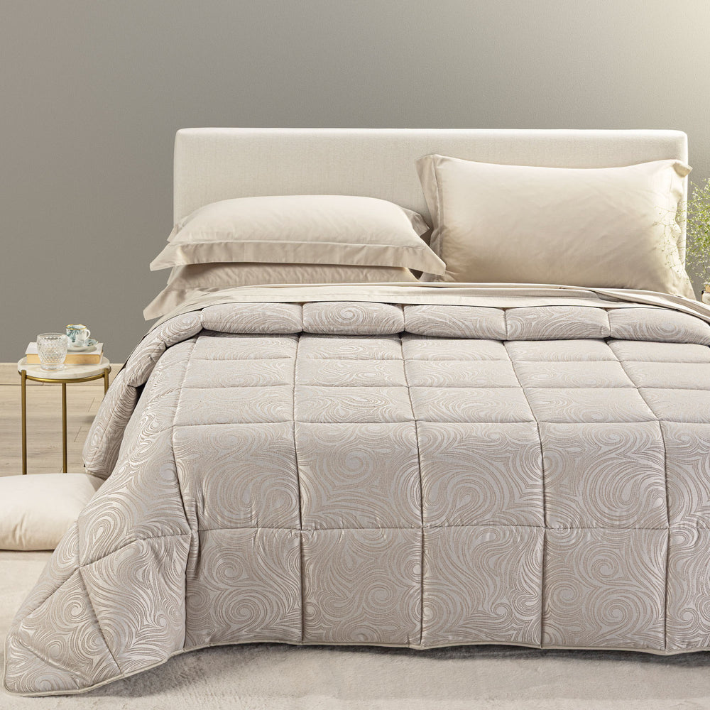 Trapunta in Raso Jacquard Silver  - CALEFFI