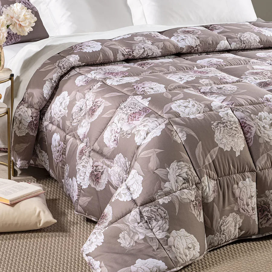 Trapunta In Raso Di Cotone Rosa Bianca - CALEFFI